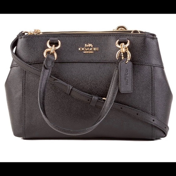 Coach Crossgrain Mini Brooke Carryall Black & Gold - Picture 1 of 7